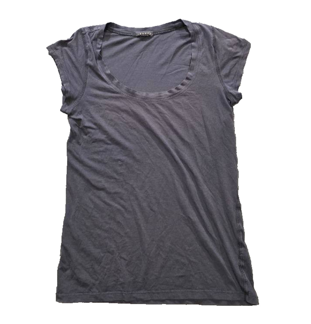 Theory Tee pima top Solid Deep Gray Short Sleeve Size Large A010587